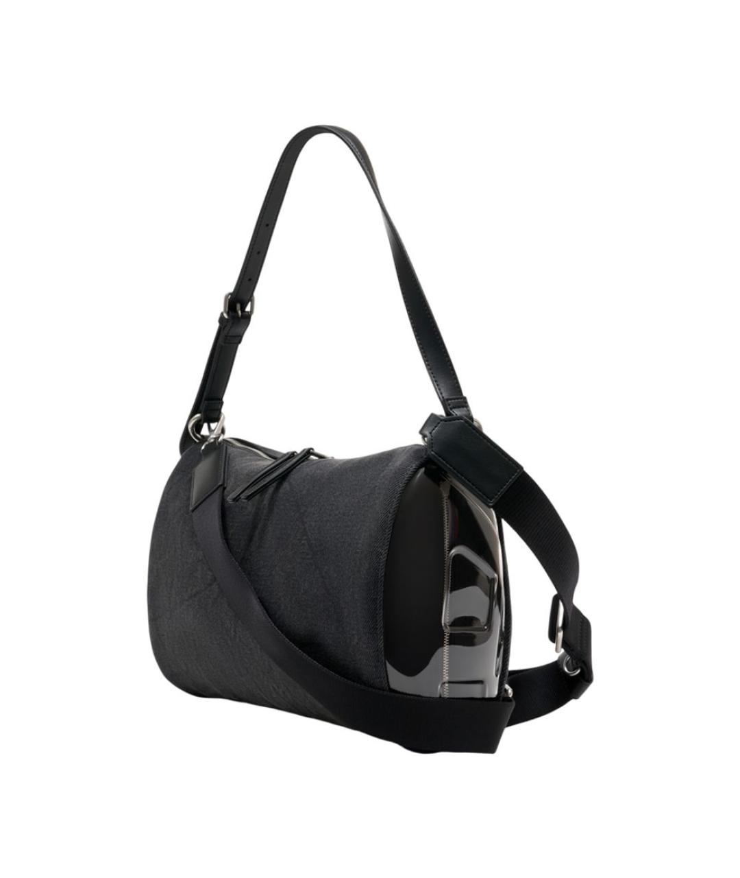 DIESEL Черная хлопковая сумка на плечо, фото 2