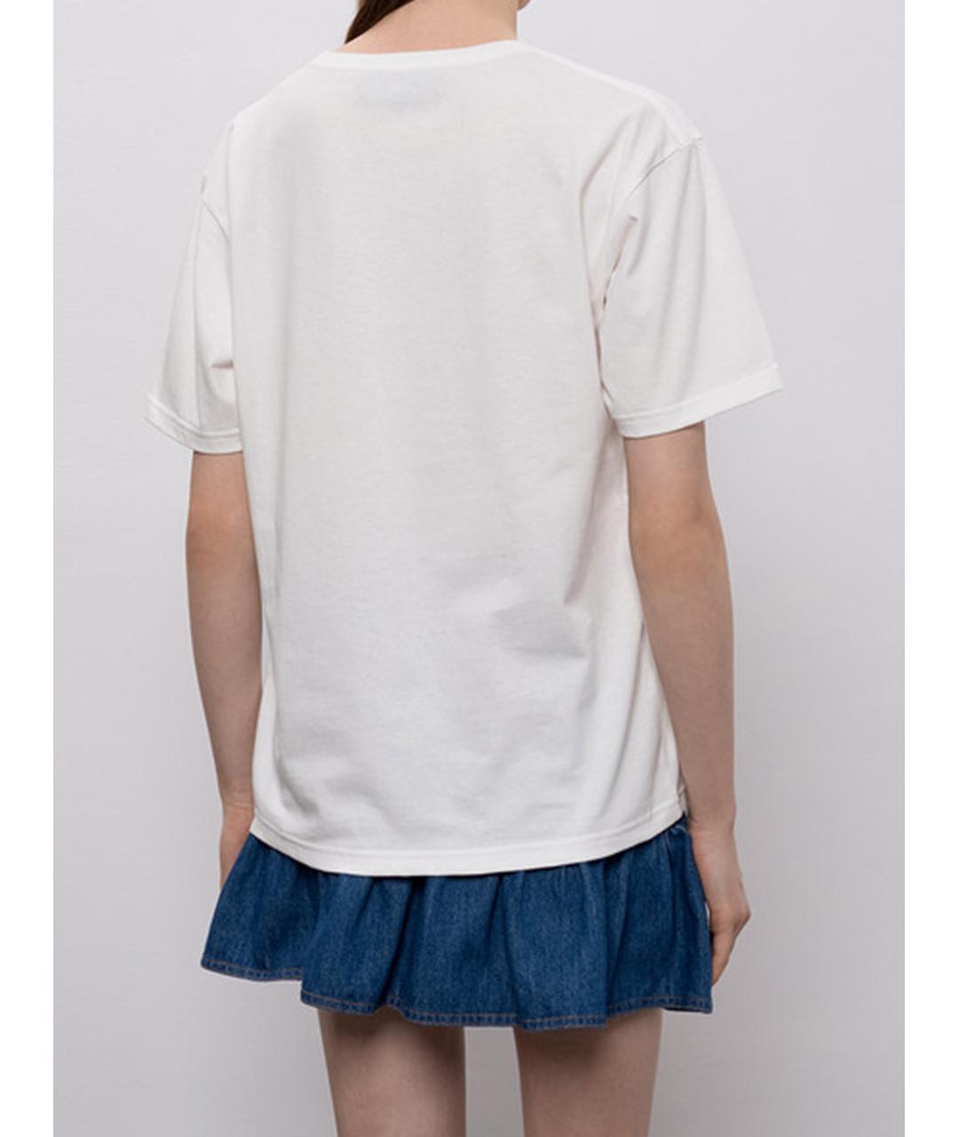 VALENTINO Белая хлопковая футболка, фото 4