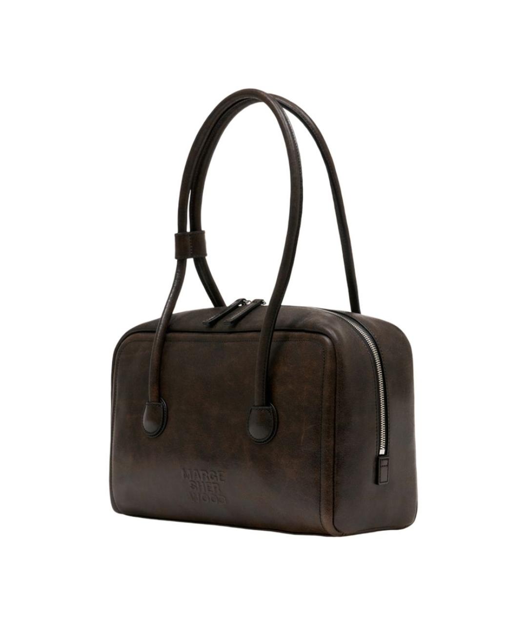 MARGESHERWOOD Коричневая кожаная сумка через плечо, фото 2