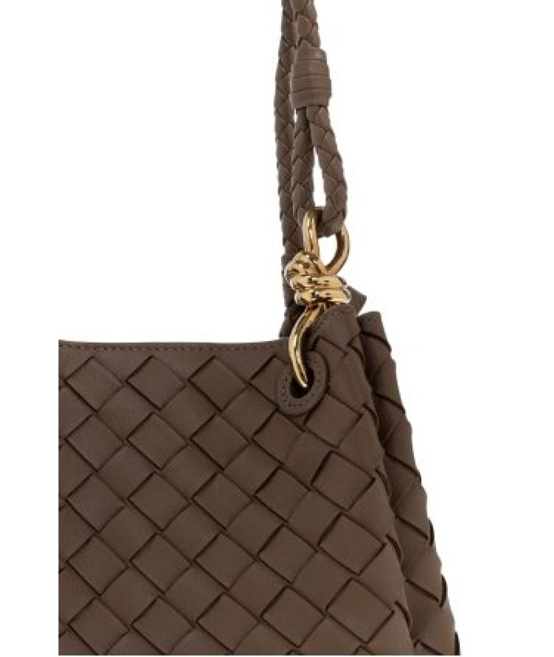 BOTTEGA VENETA Хаки кожаная сумка тоут, фото 5