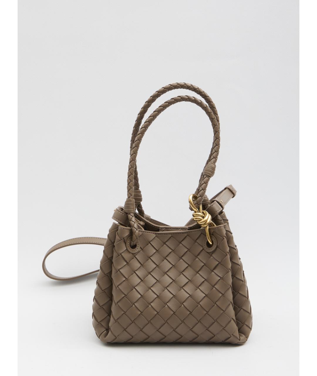 BOTTEGA VENETA Хаки кожаная сумка тоут, фото 6