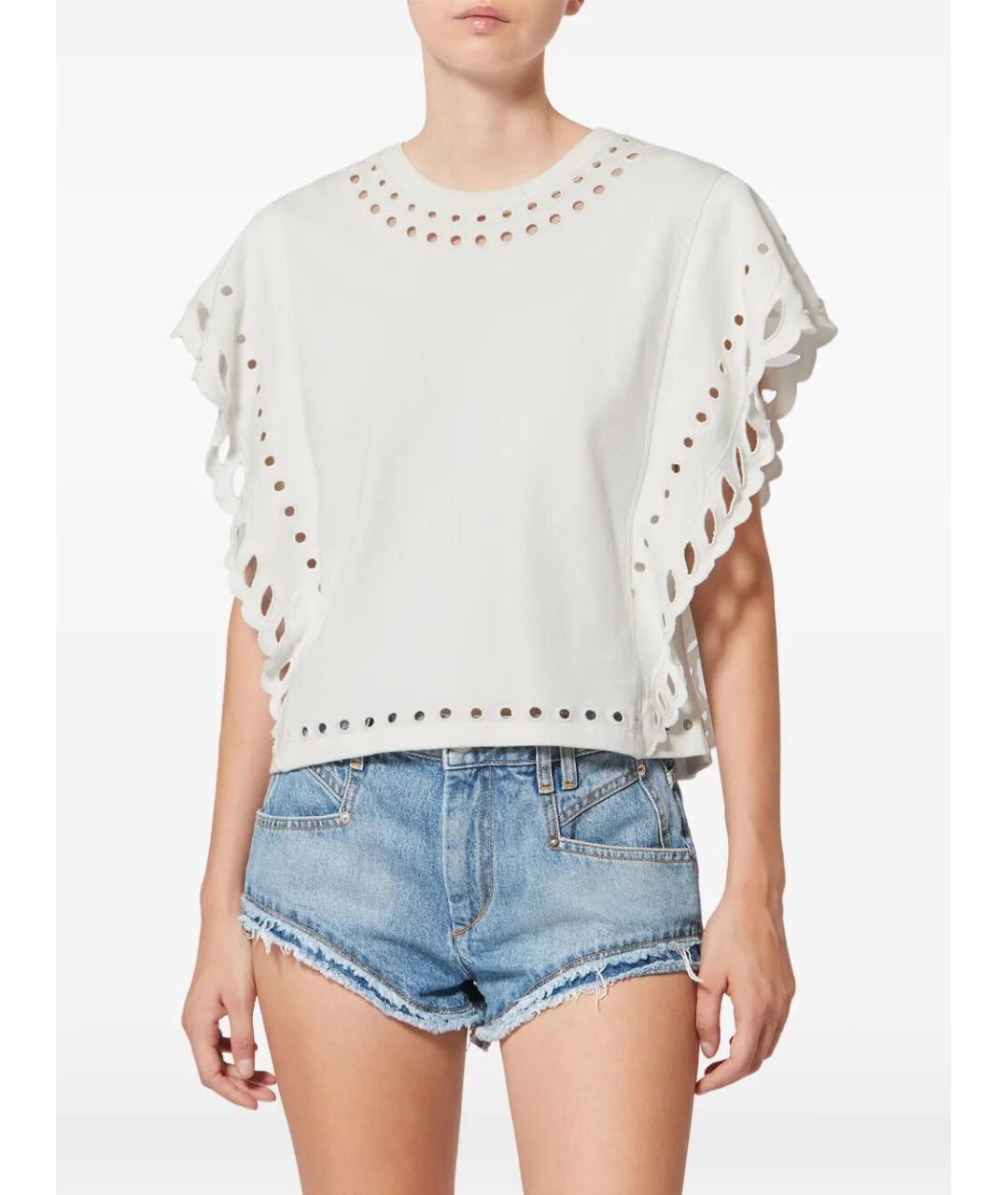 ISABEL MARANT Бежевая хлопковая футболка, фото 4