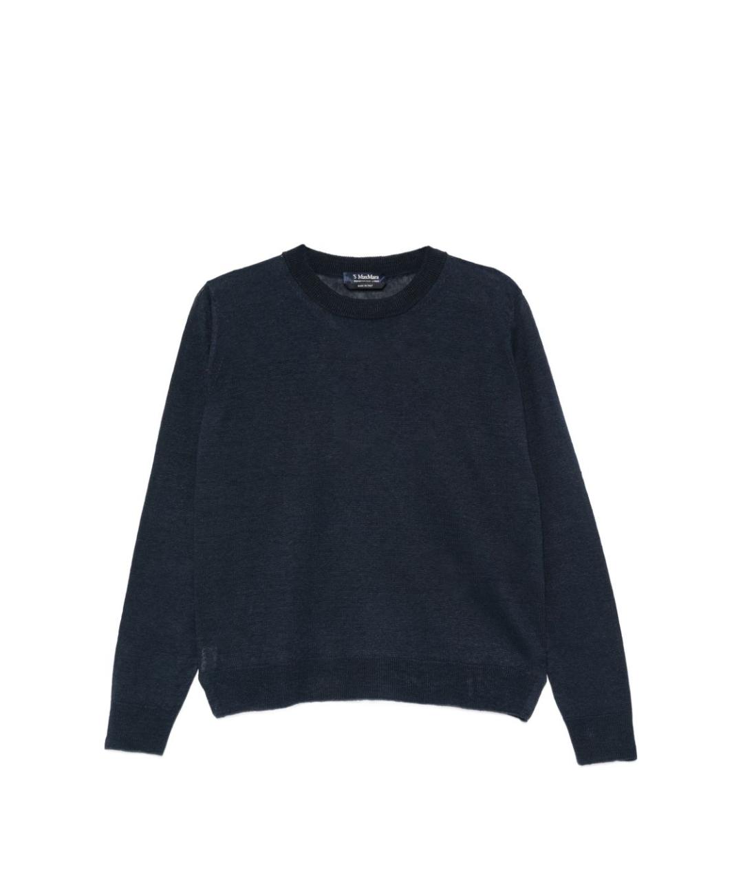 'S MAX MARA Синий льняной джемпер / свитер, фото 1