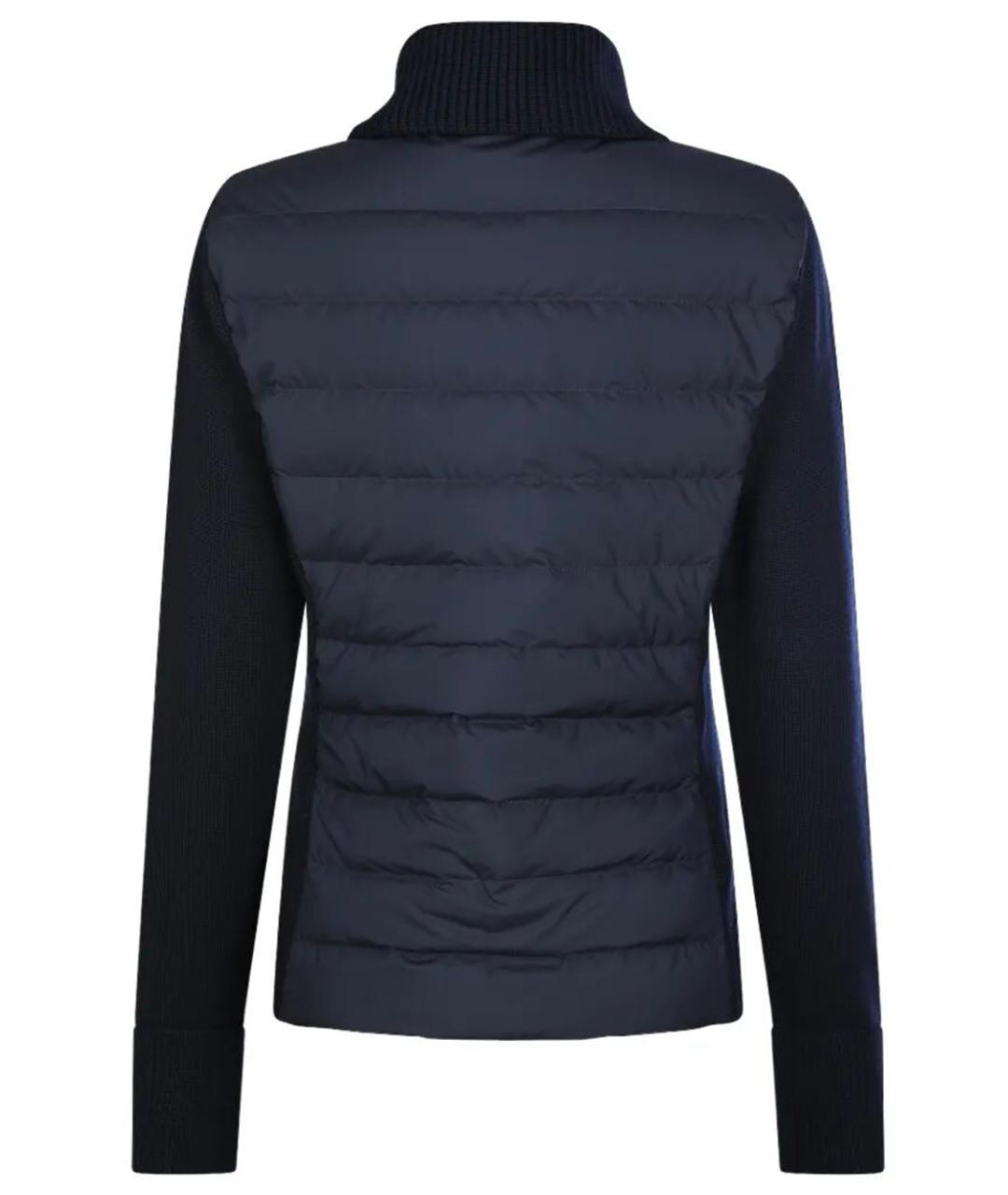 MONCLER Темно-синяя полиэстеровая куртка, фото 2