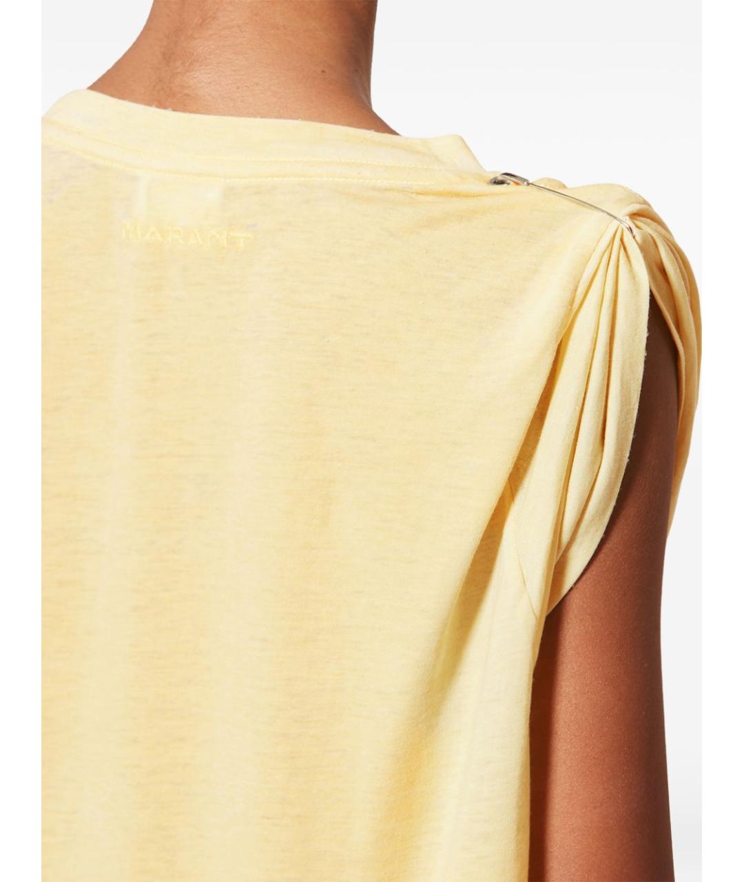 ISABEL MARANT Желтая хлопковая футболка, фото 4