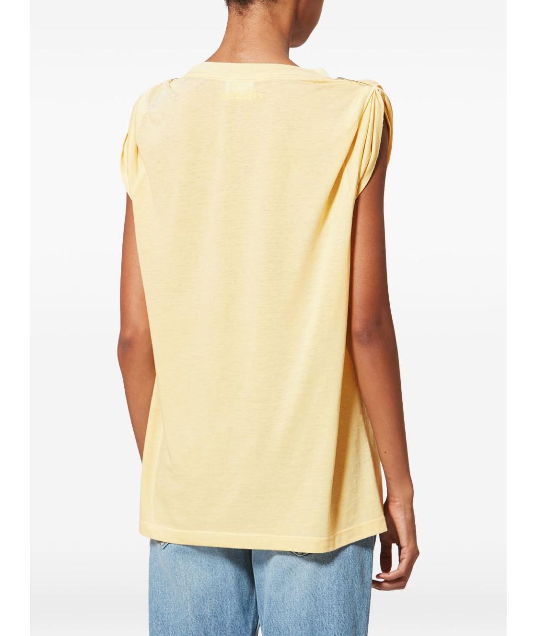 ISABEL MARANT Желтая хлопковая футболка, фото 2