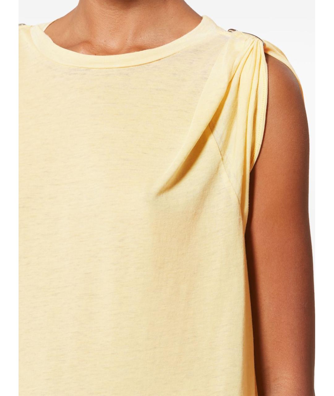 ISABEL MARANT Желтая хлопковая футболка, фото 5