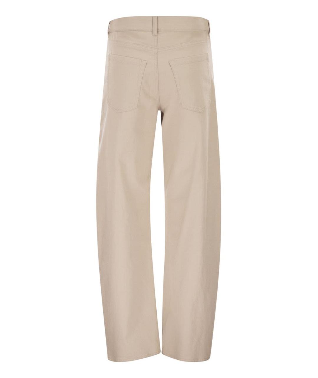 'S MAX MARA Бежевые хлопковые прямые брюки, фото 2