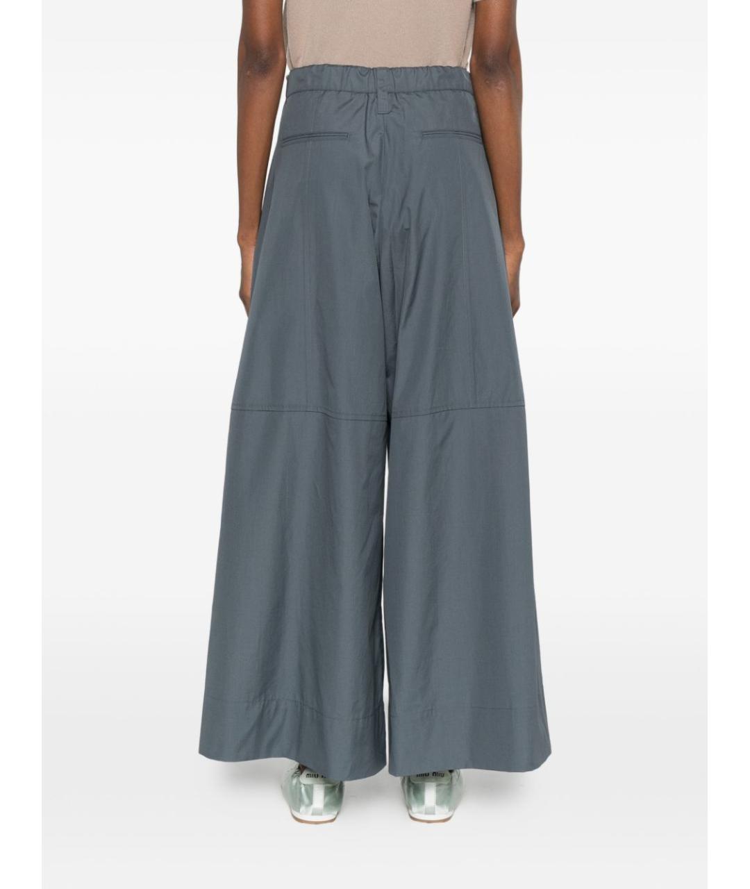 'S MAX MARA Синие хлопковые прямые брюки, фото 2