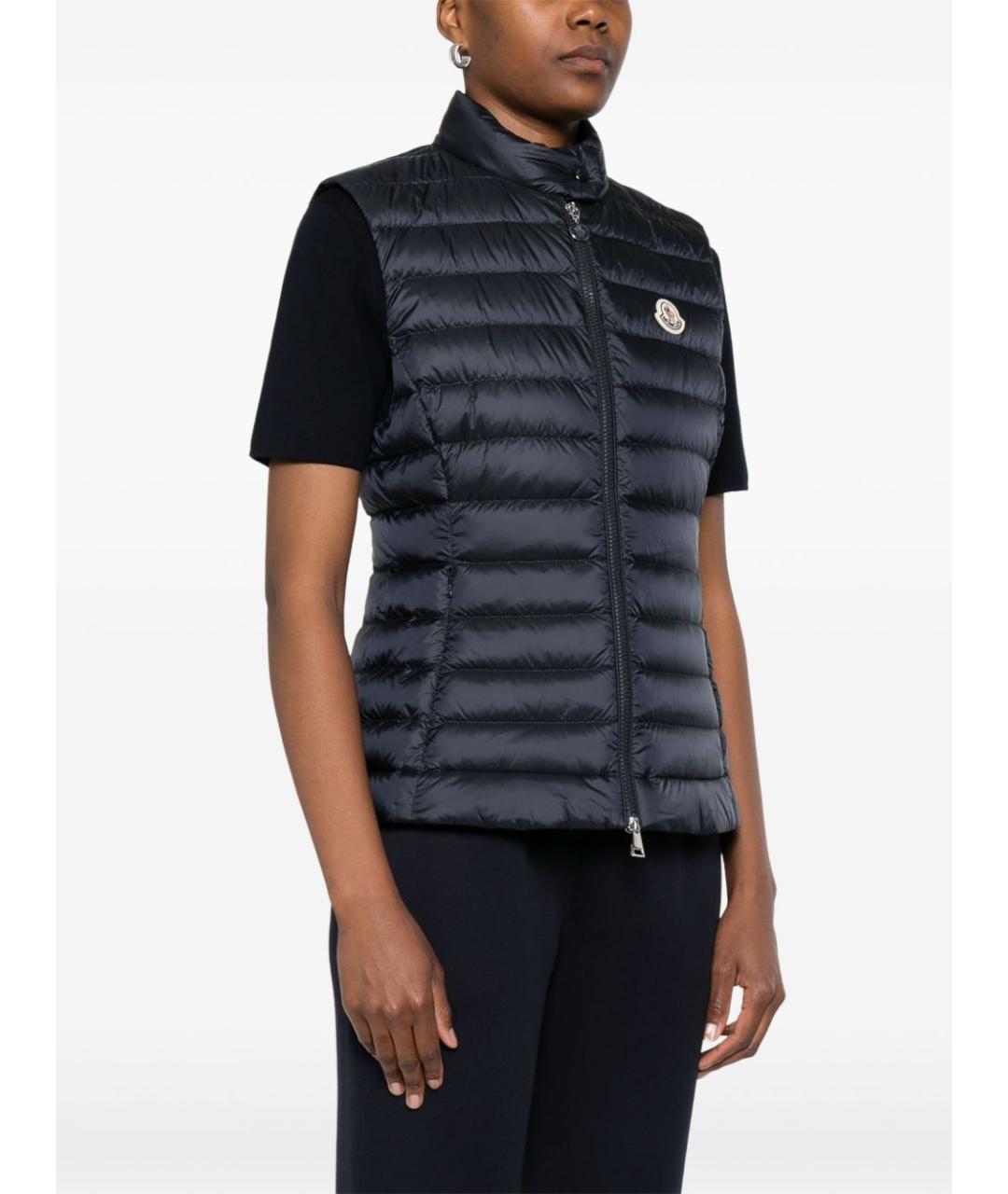 MONCLER Темно-синий полиэстеровый жилет, фото 2