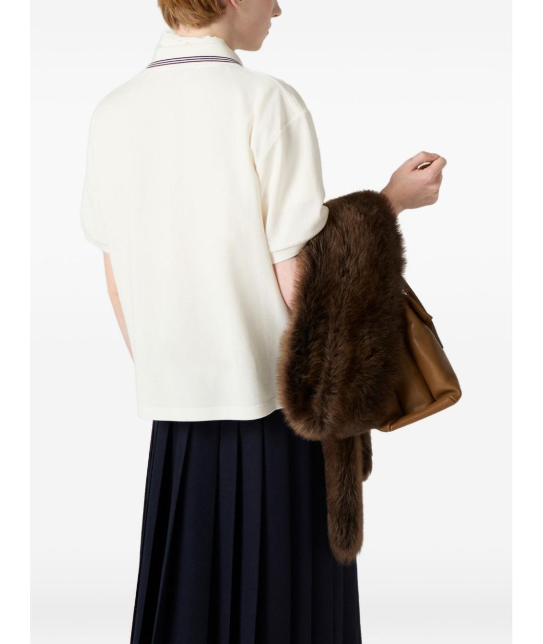 MIU MIU Белая хлопковая футболка, фото 2