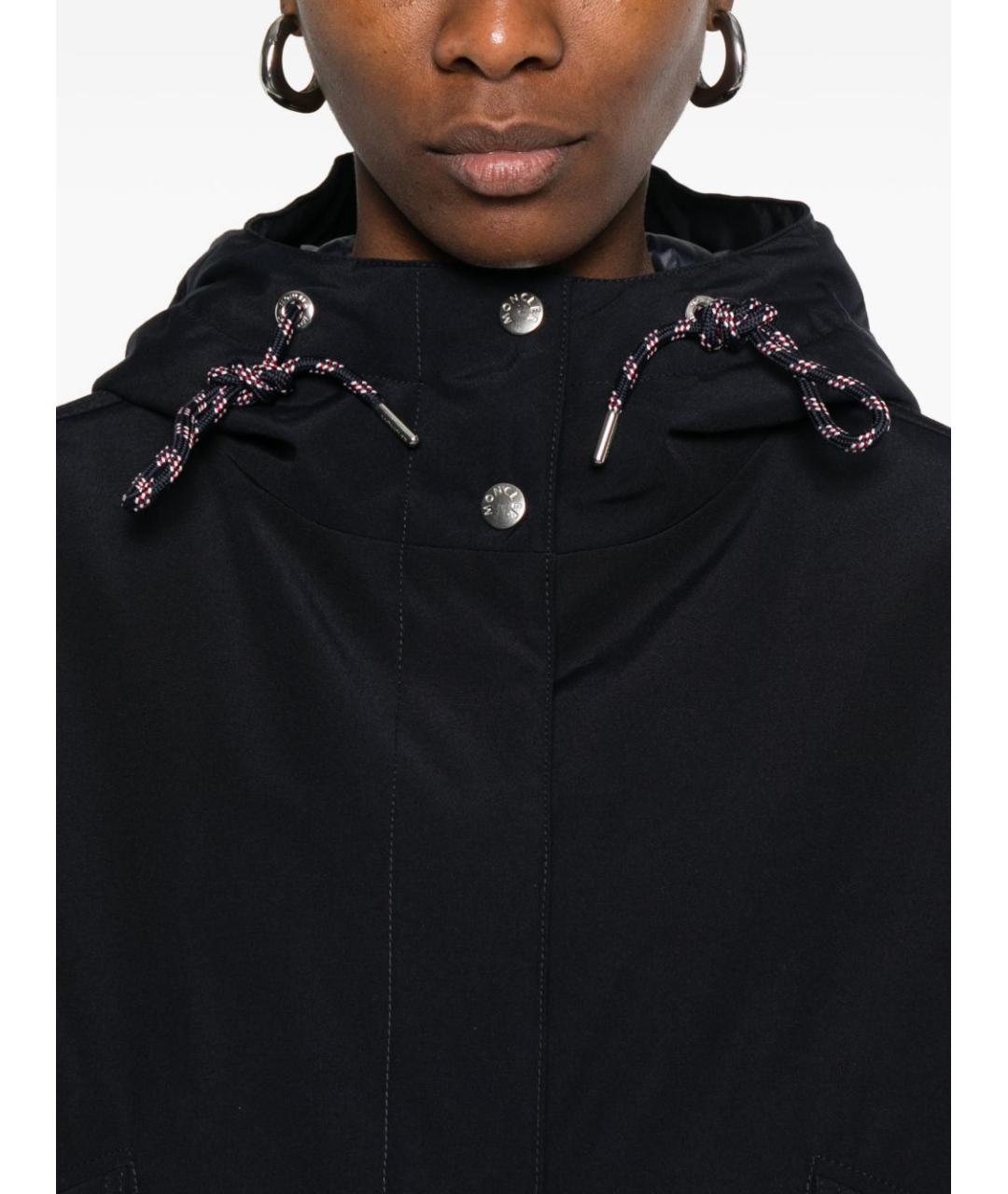 MONCLER Темно-синяя полиэстеровая куртка, фото 5