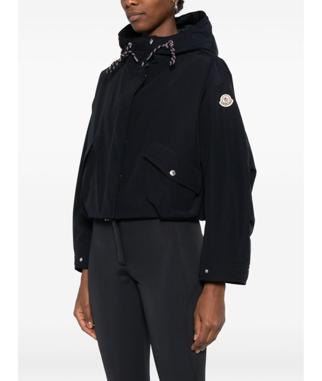 MONCLER Темно-синяя полиэстеровая куртка, фото 3