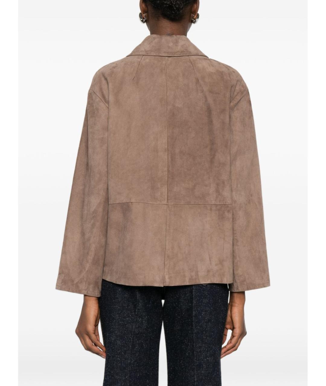 'S MAX MARA Бежевая замшевая куртка, фото 3