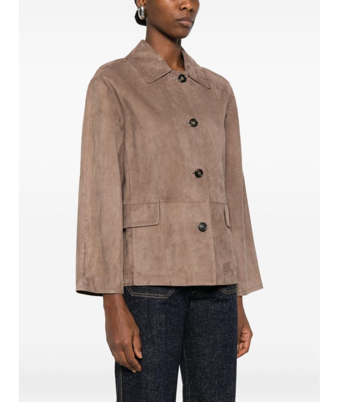 'S MAX MARA Бежевая замшевая куртка, фото 4