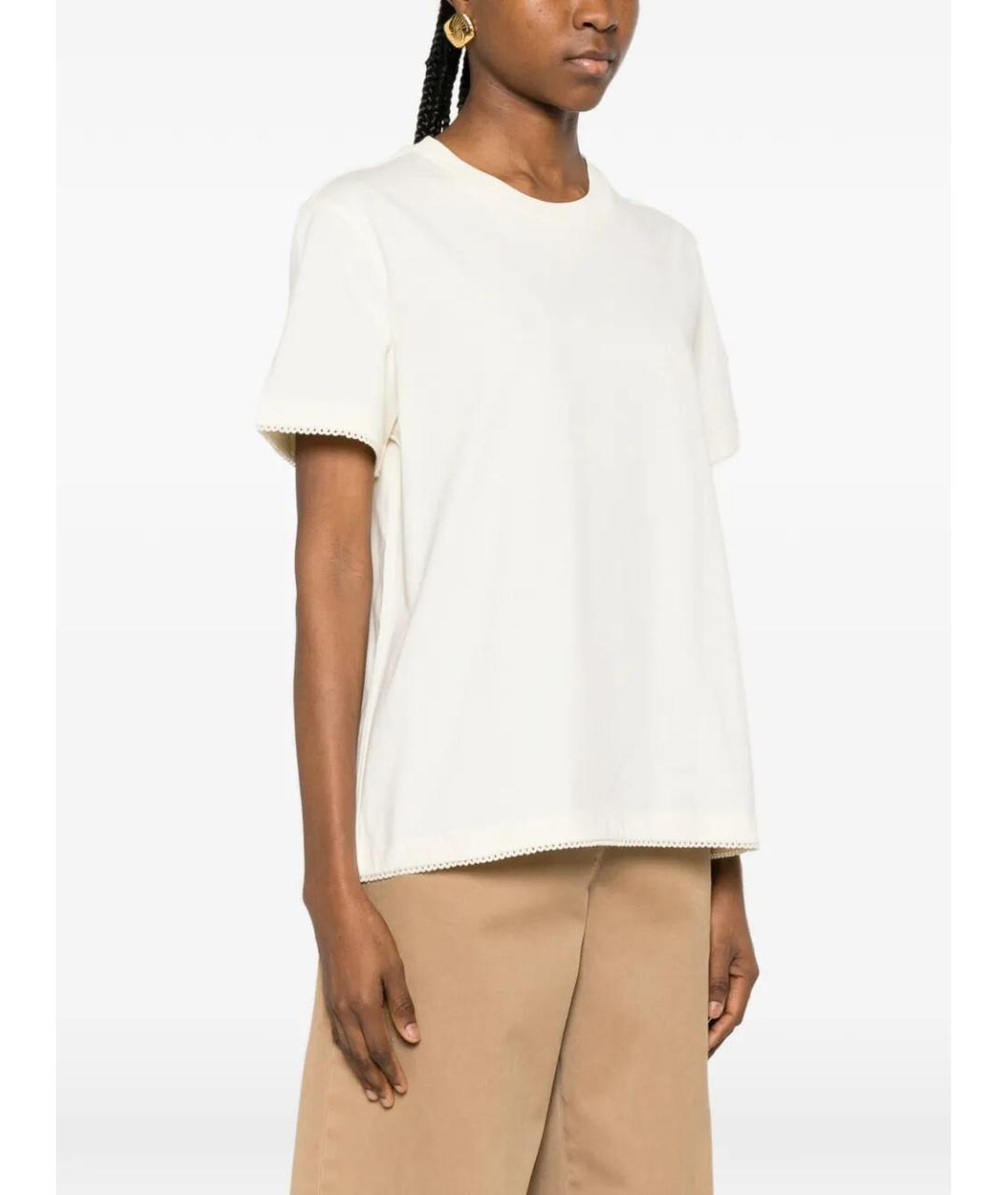 MONCLER Бежевая хлопковая футболка, фото 2