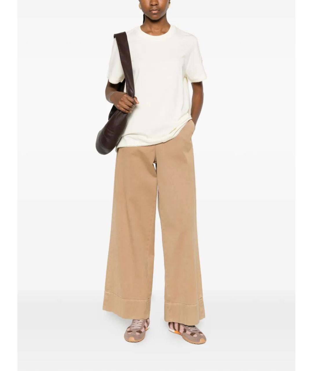 MONCLER Бежевая хлопковая футболка, фото 4