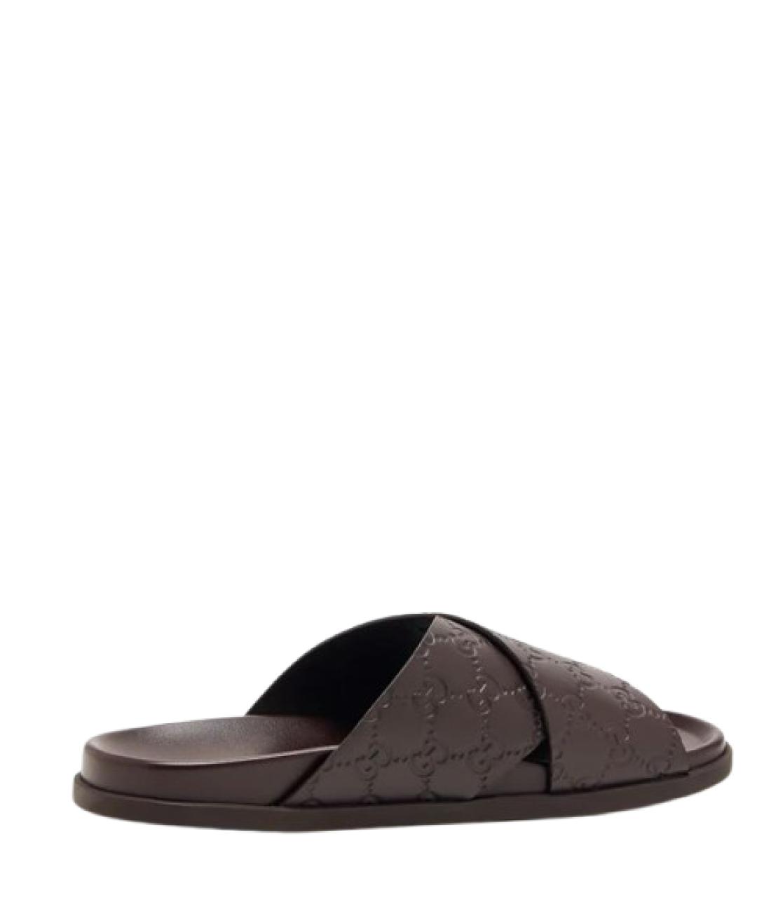 GUCCI Кожаные шлепанцы, фото 2