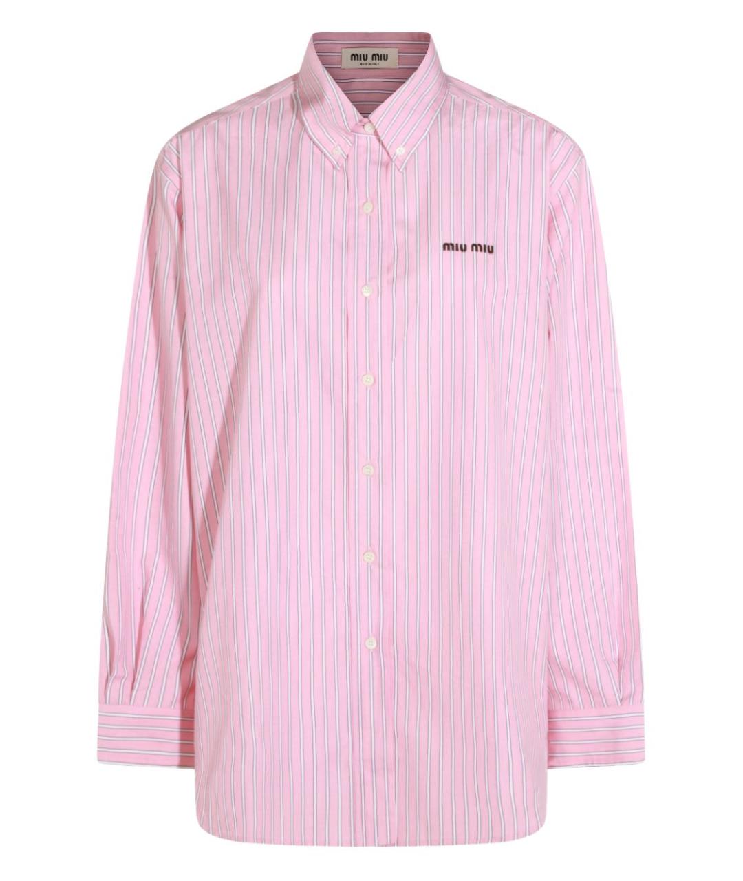 MIU MIU Розовая хлопковая рубашка, фото 1