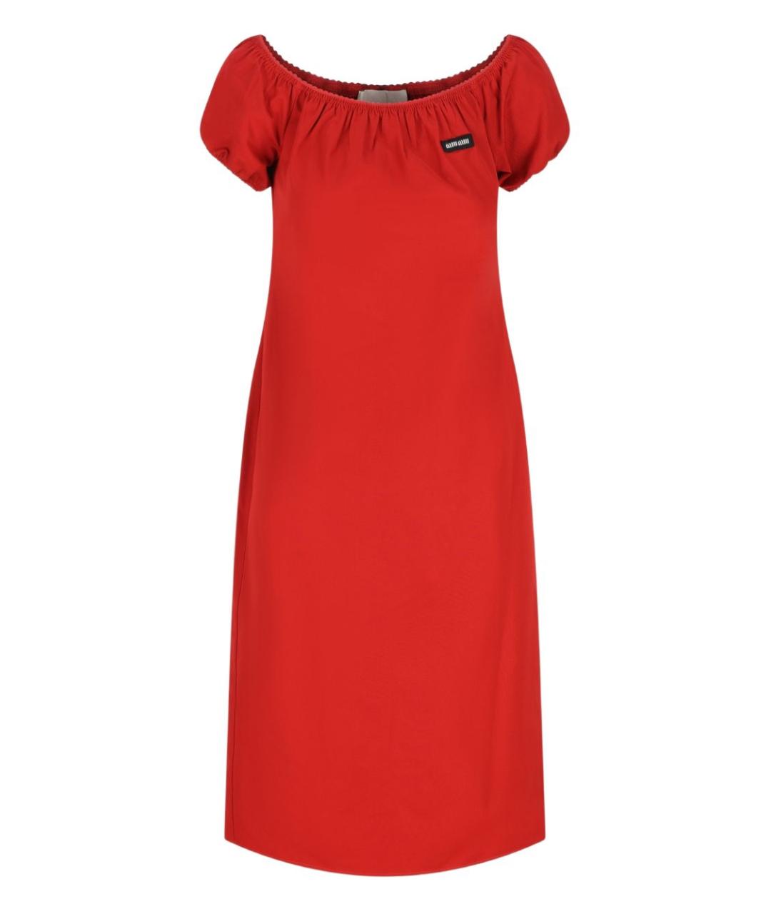 MIU MIU Красное хлопковое повседневное платье, фото 1