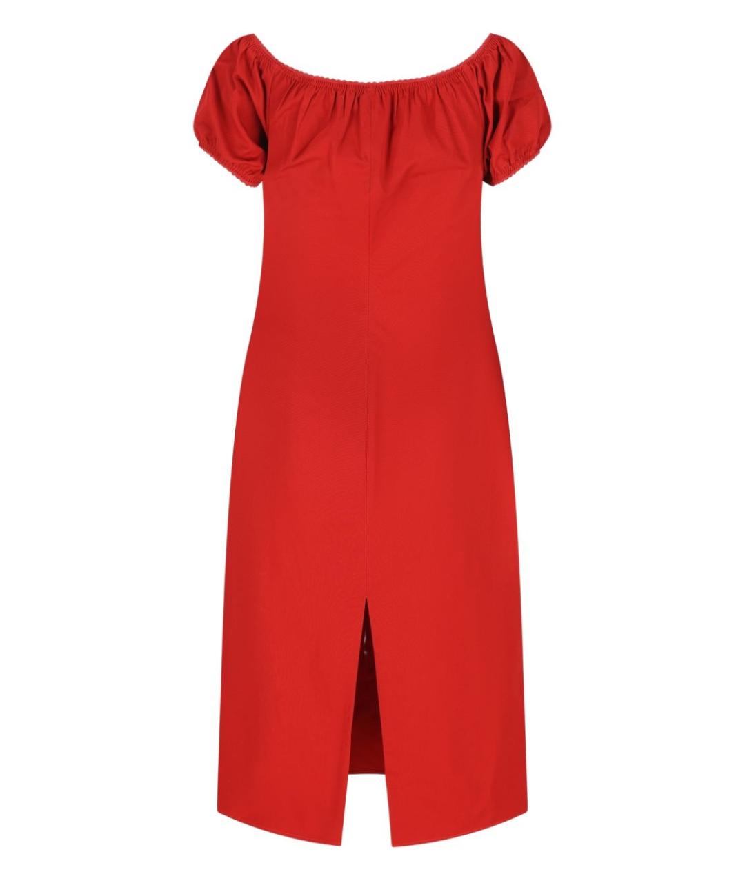 MIU MIU Красное хлопковое повседневное платье, фото 4