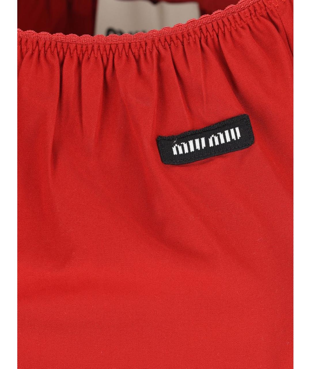 MIU MIU Красное хлопковое повседневное платье, фото 3