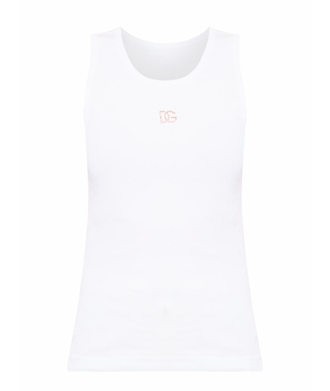 DOLCE&GABBANA Белая хлопковая майка, фото 1