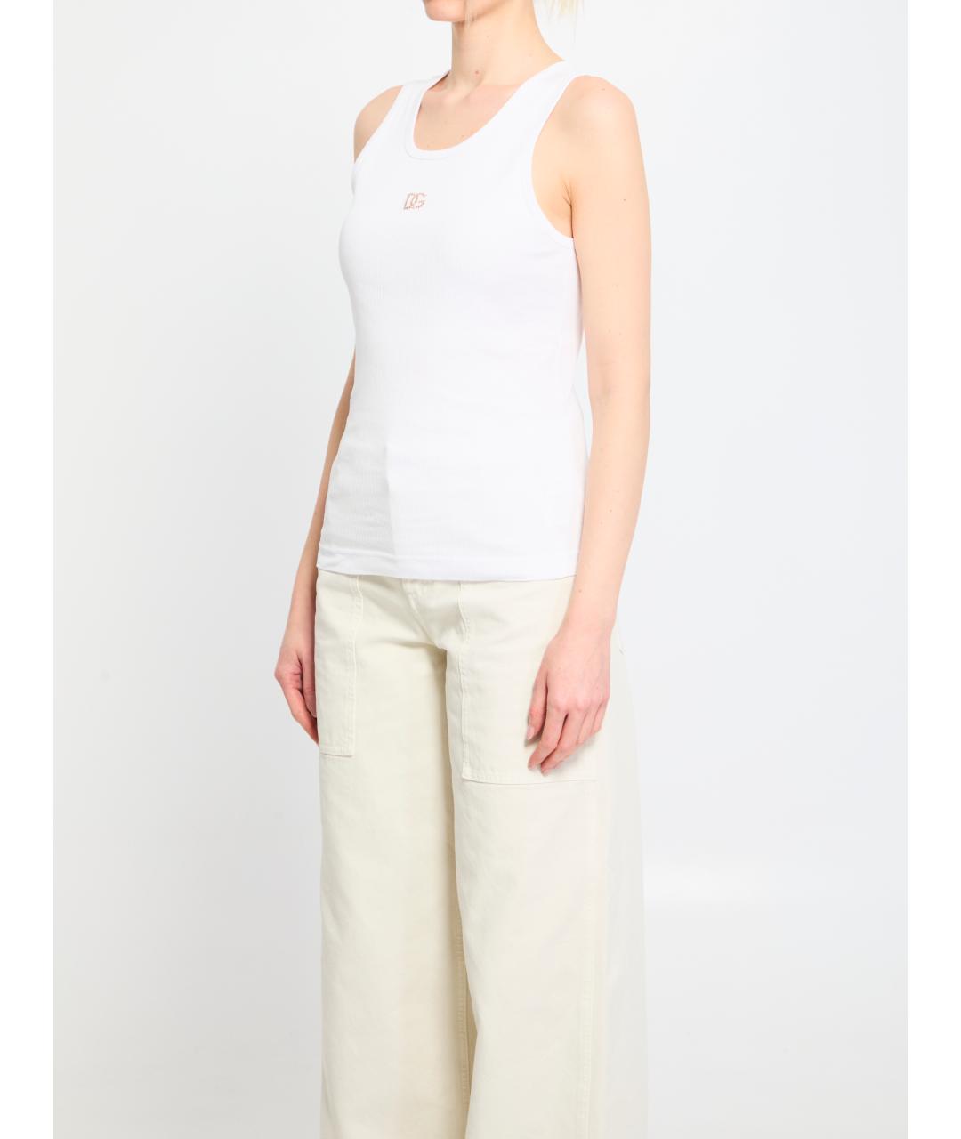 DOLCE&GABBANA Белая хлопковая майка, фото 2