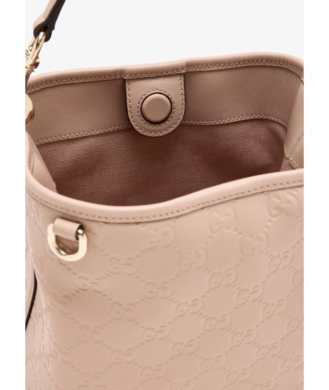 GUCCI Бежевая кожаная сумка через плечо, фото 4