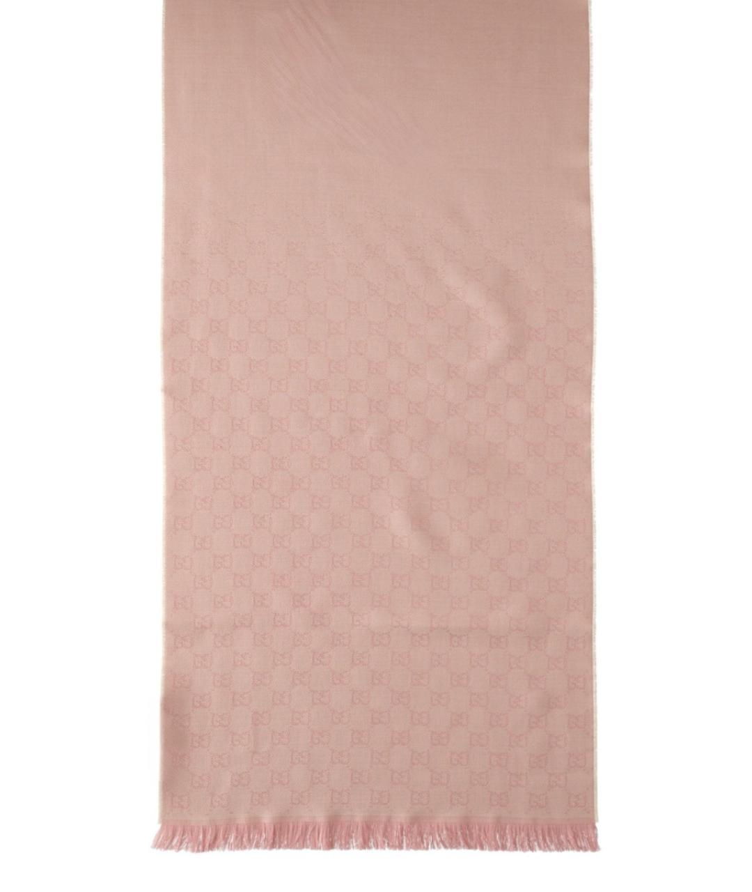 GUCCI Розовый шерстяной шарф, фото 3