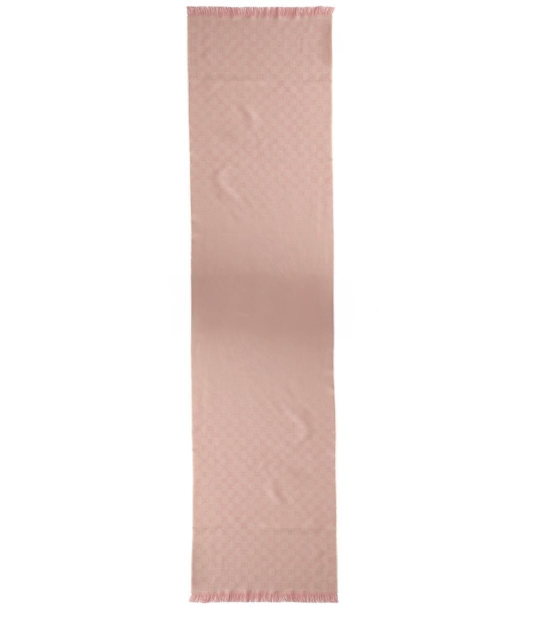 GUCCI Розовый шерстяной шарф, фото 2
