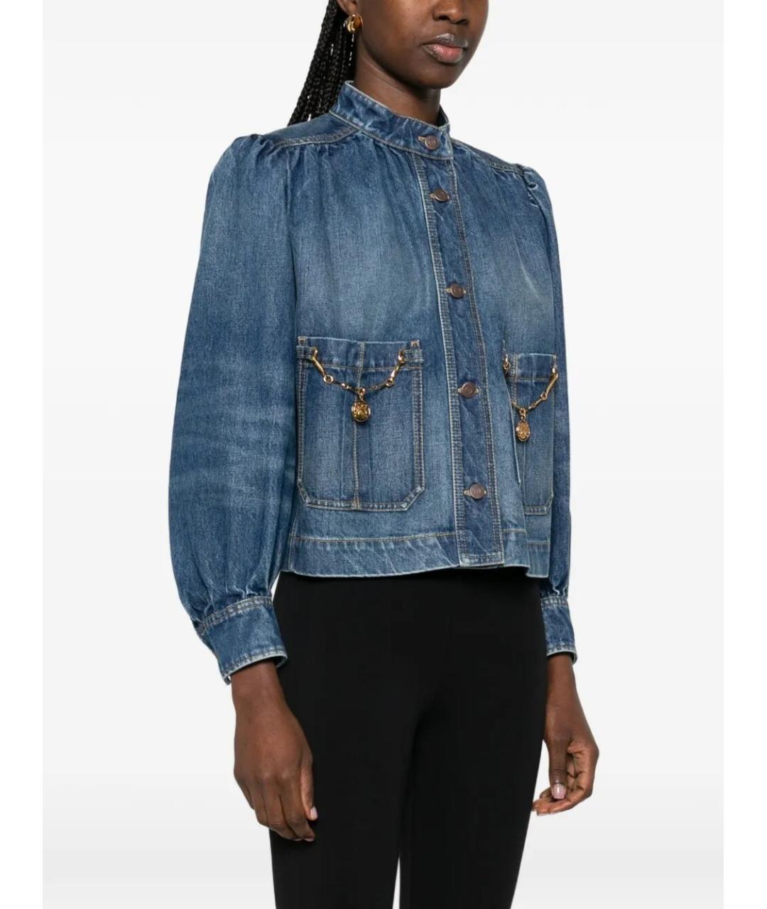 CHLOE Синяя хлопковая куртка, фото 5