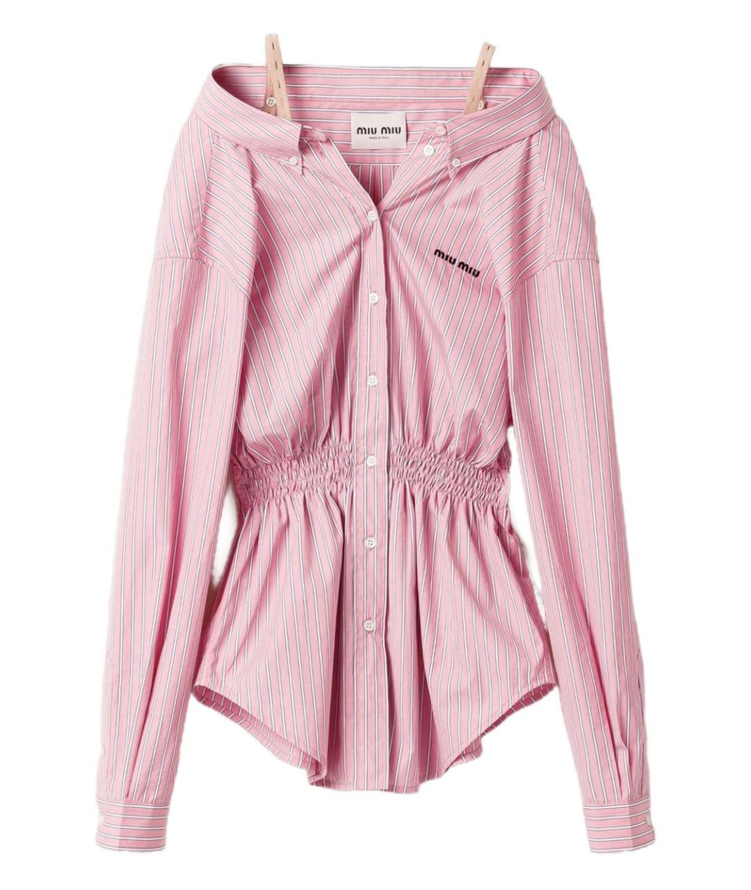 MIU MIU Розовое хлопковое повседневное платье, фото 1