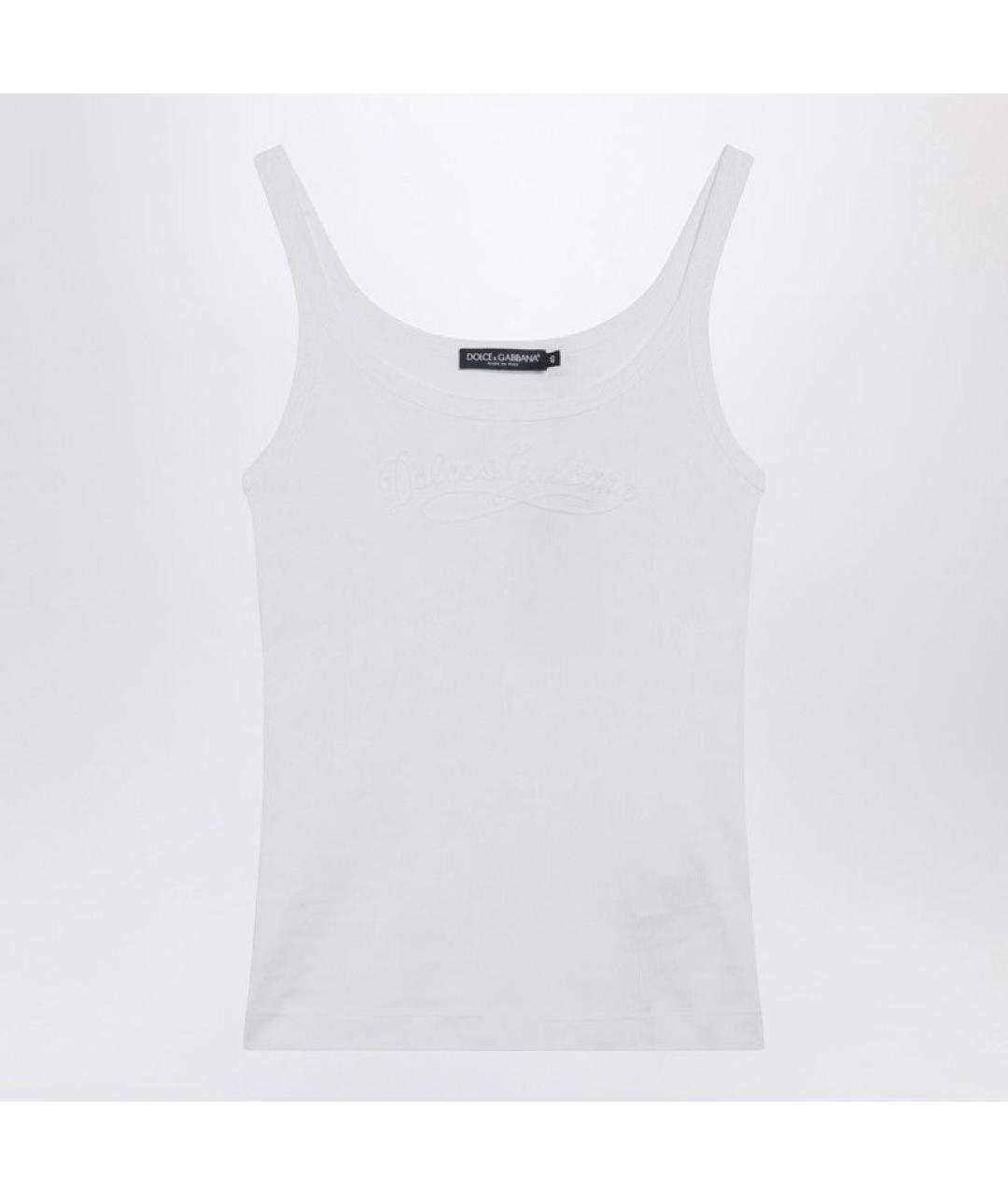 DOLCE&GABBANA Белая хлопковая майка, фото 2