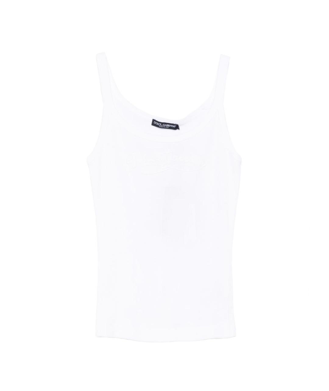DOLCE&GABBANA Белая хлопковая майка, фото 1