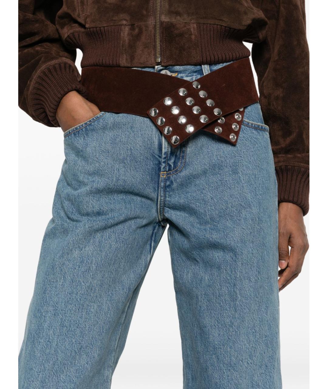 THE ATTICO Синие хлопковые джинсы клеш, фото 4