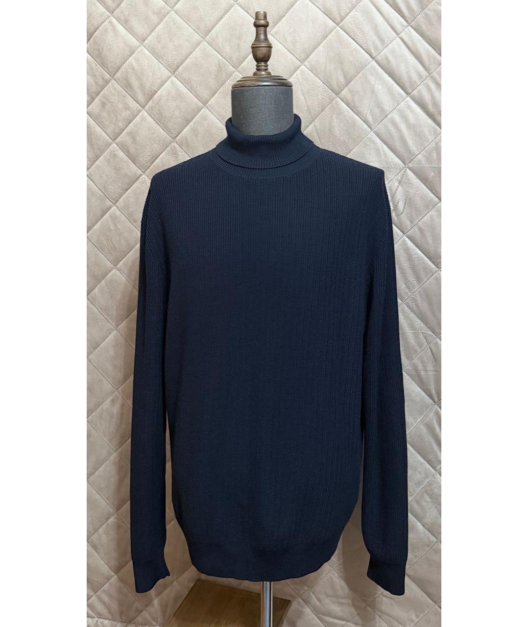 ERMENEGILDO ZEGNA XXX Темно-синий шерстяной джемпер / свитер, фото 4