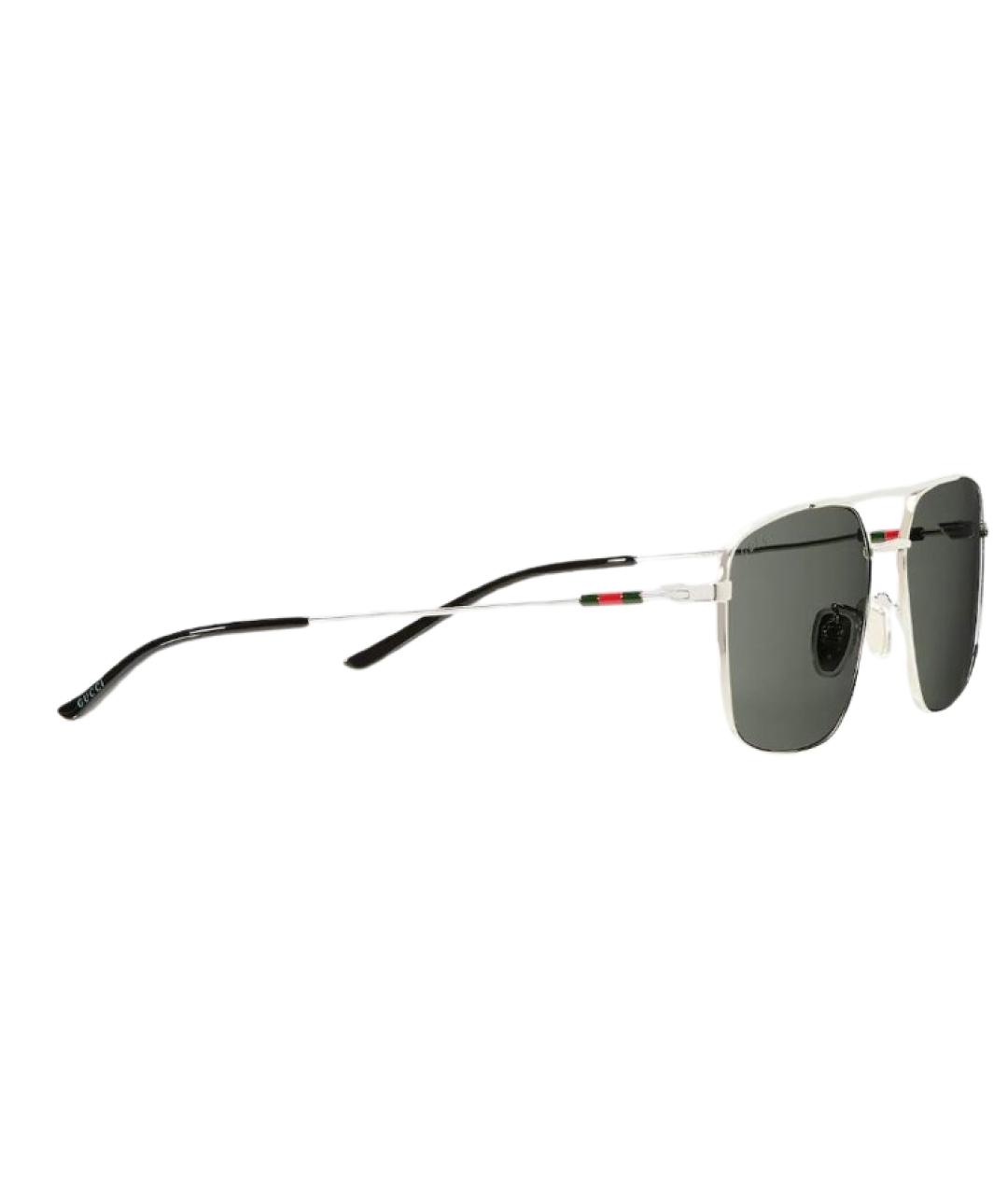 GUCCI Серебряные металлические солнцезащитные очки, фото 2