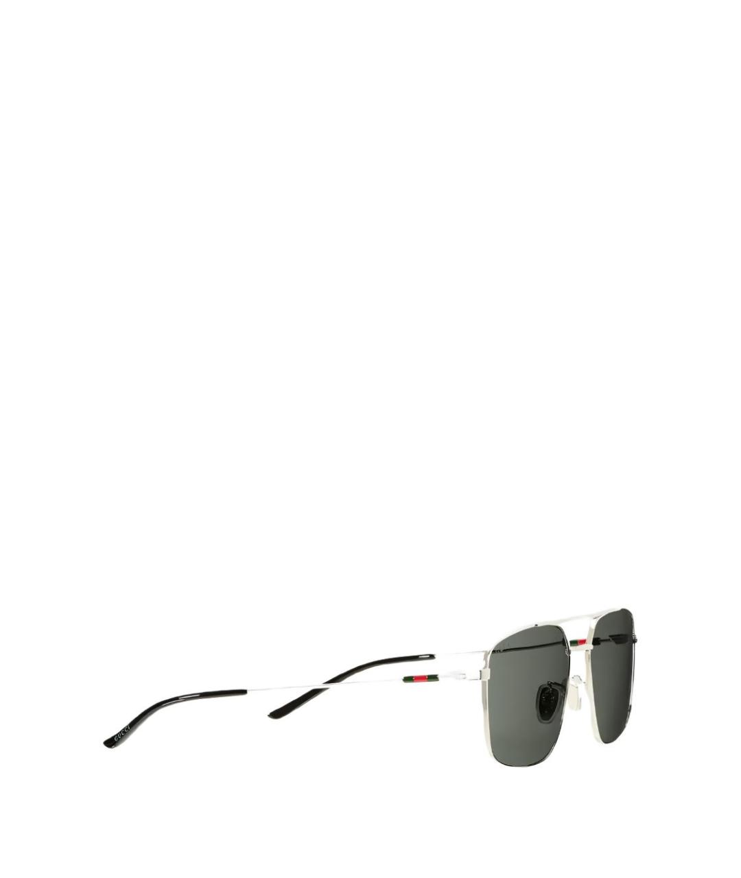 GUCCI Серебряные металлические солнцезащитные очки, фото 3