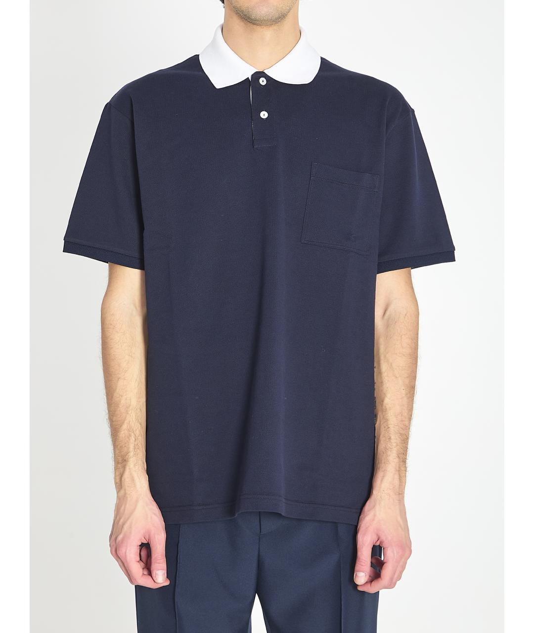 GUCCI Синее хлопковое поло с коротким рукавом, фото 5