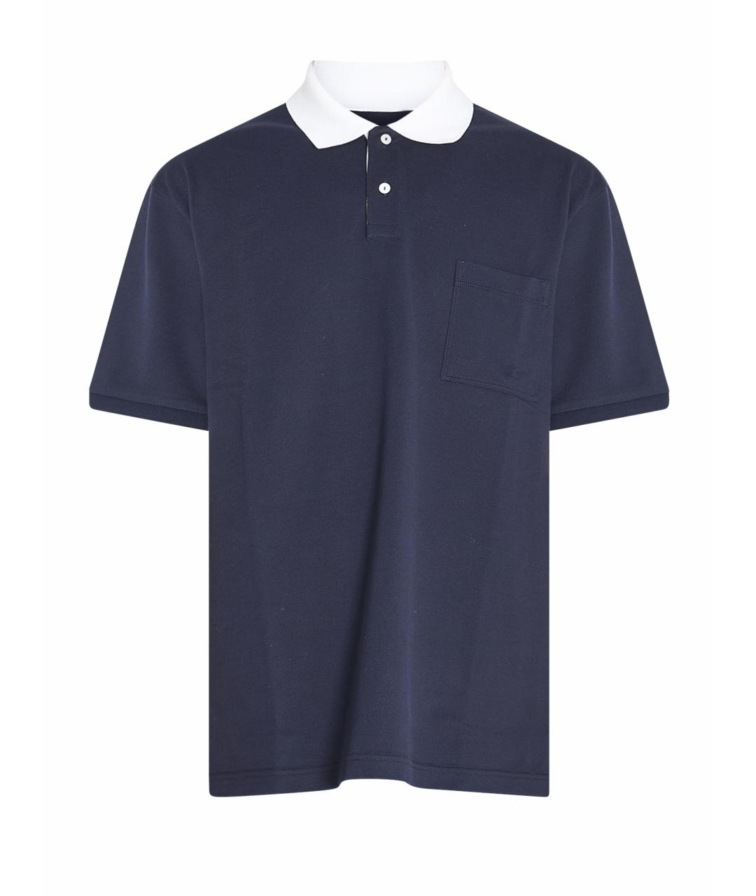 GUCCI Синее хлопковое поло с коротким рукавом, фото 1