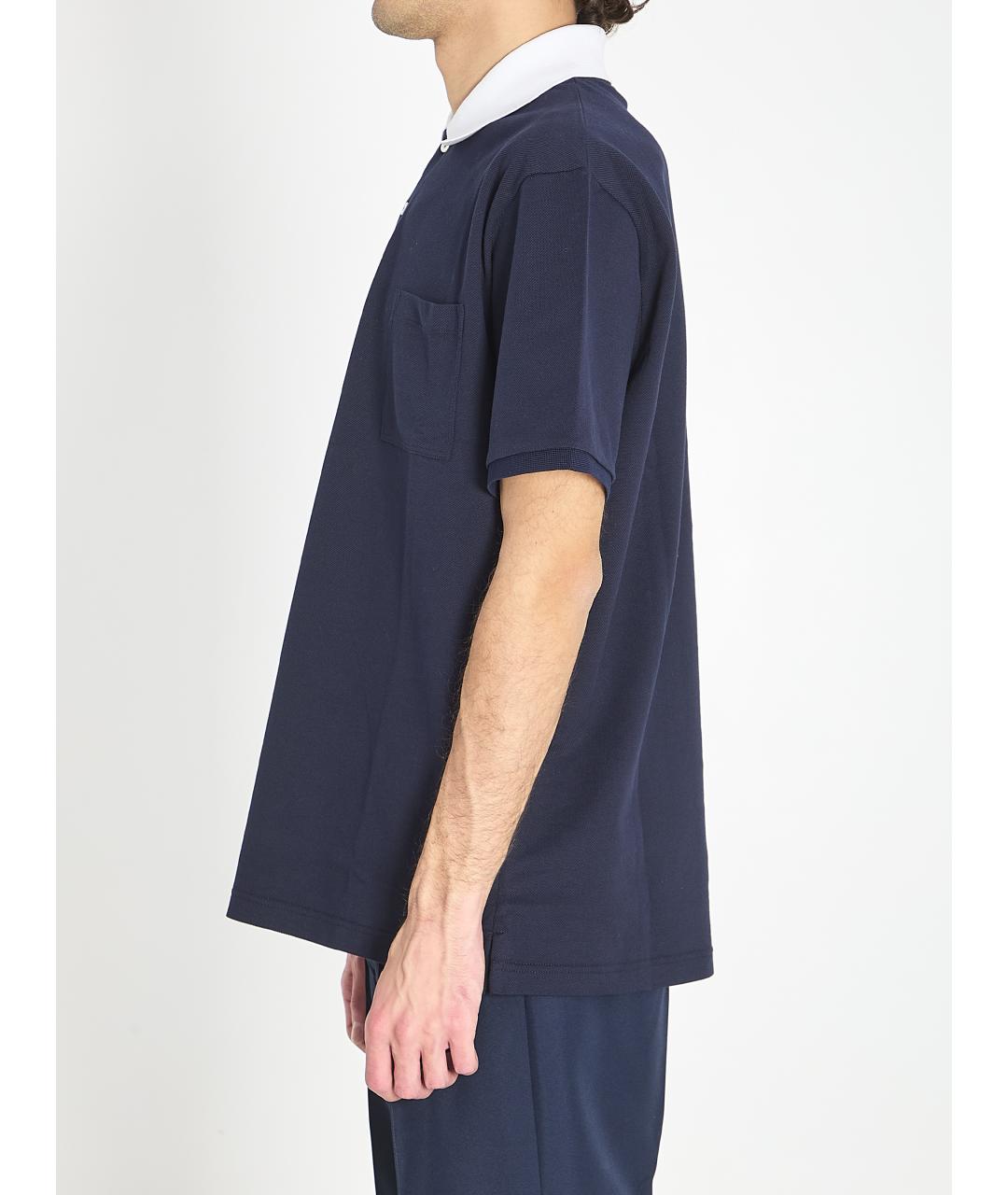 GUCCI Синее хлопковое поло с коротким рукавом, фото 3