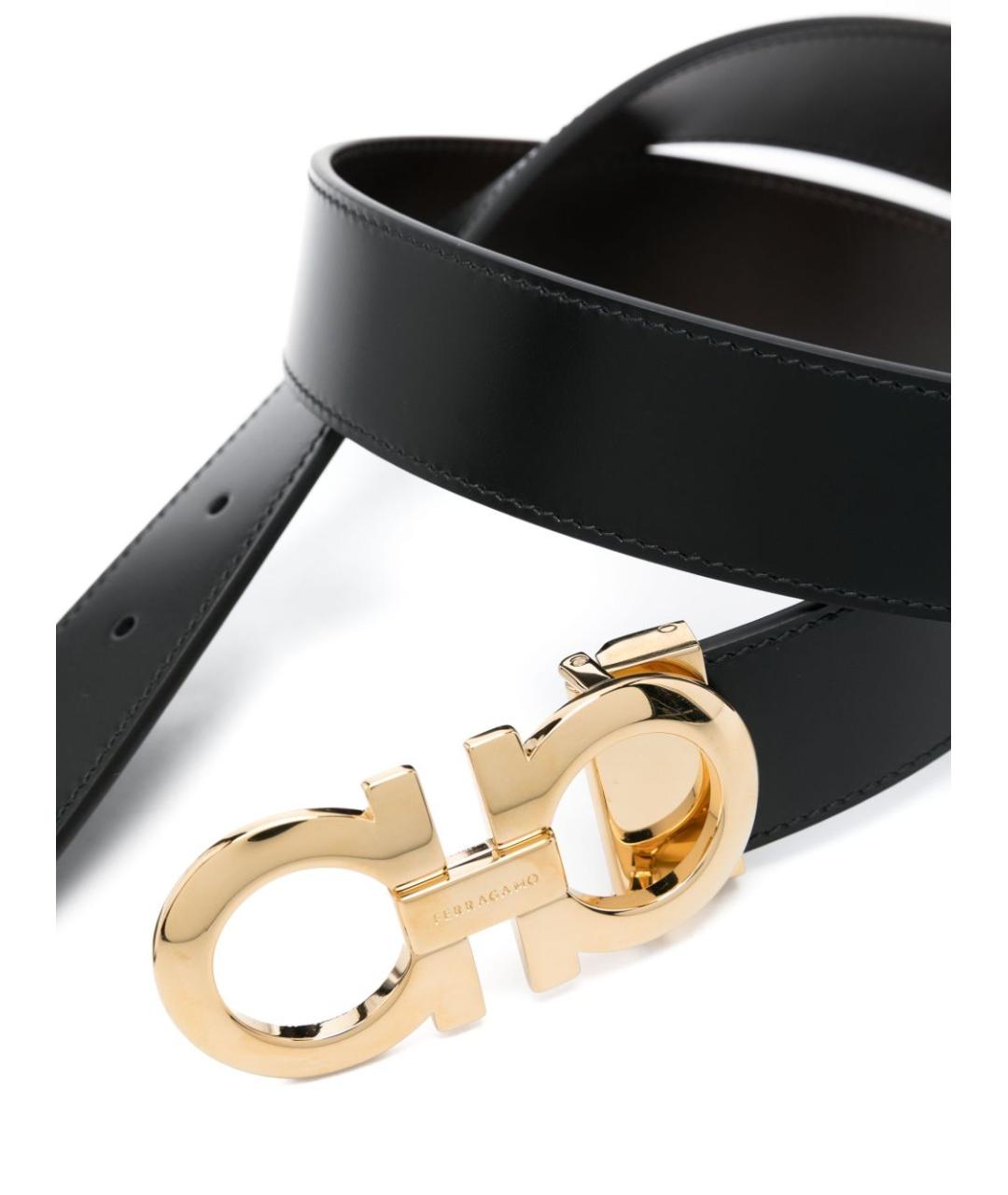 FERRAGAMO Черный кожаный ремень, фото 3