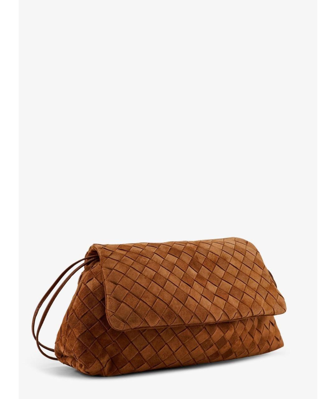BOTTEGA VENETA Коричневая замшевая сумка через плечо, фото 3