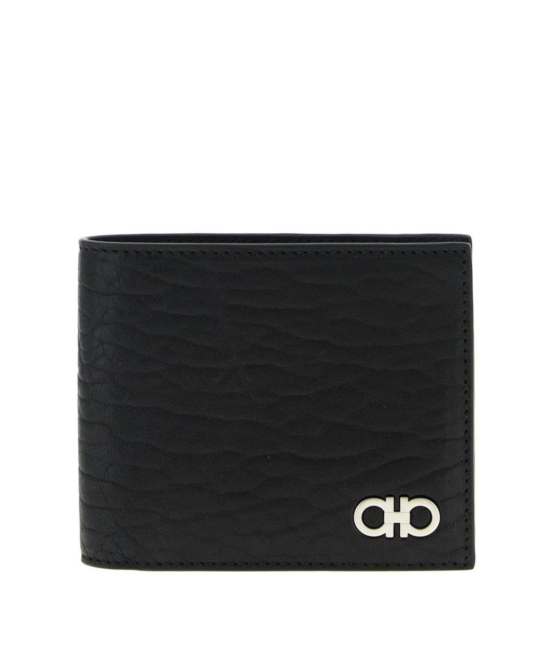 FERRAGAMO Черный кожаный кошелек, фото 1