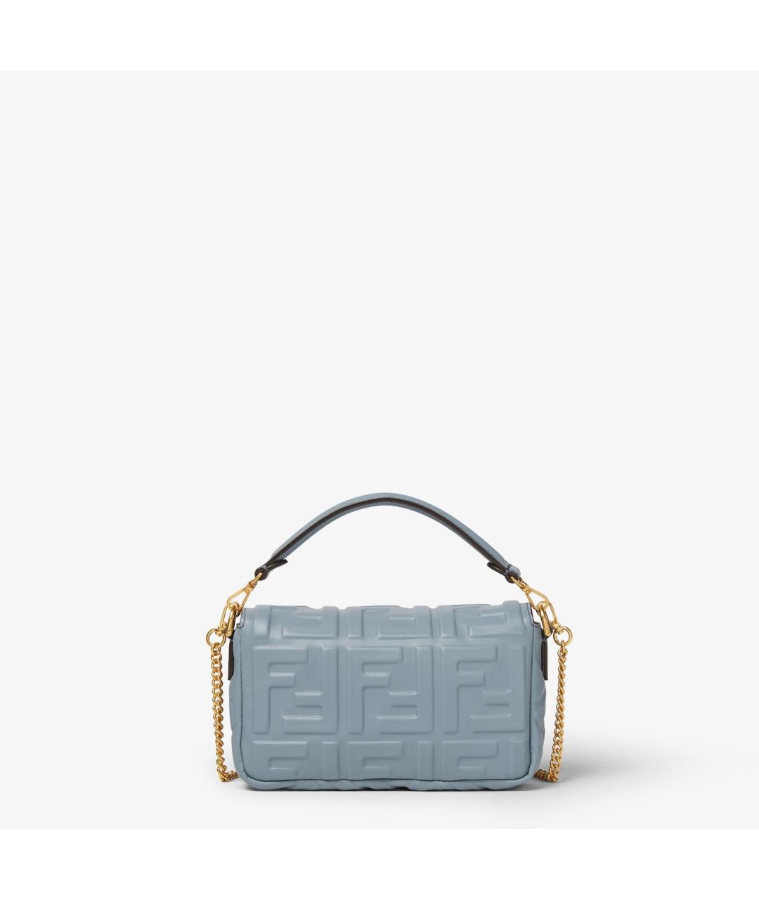 FENDI Голубая кожаная сумка через плечо, фото 3