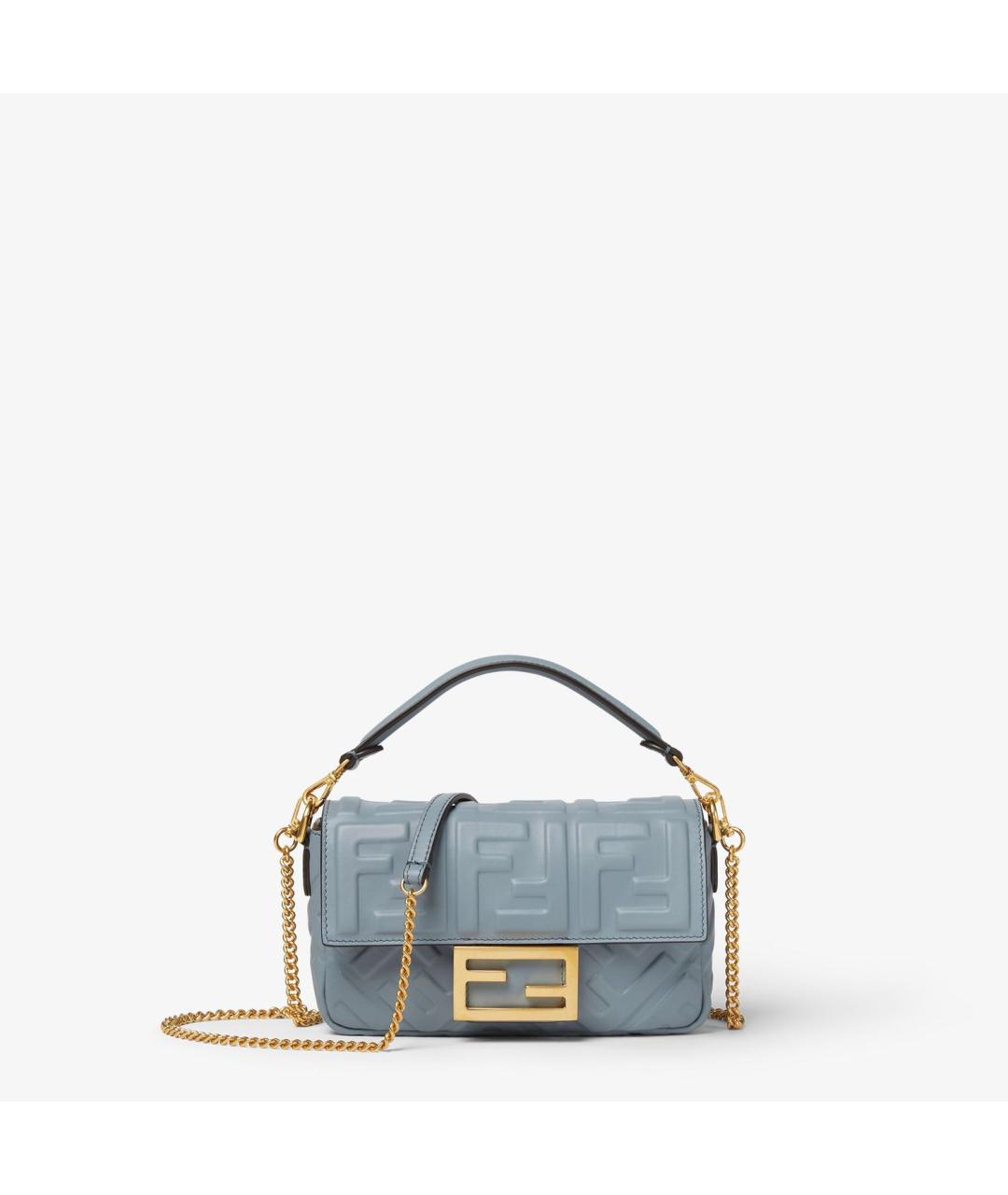 FENDI Голубая кожаная сумка через плечо, фото 6