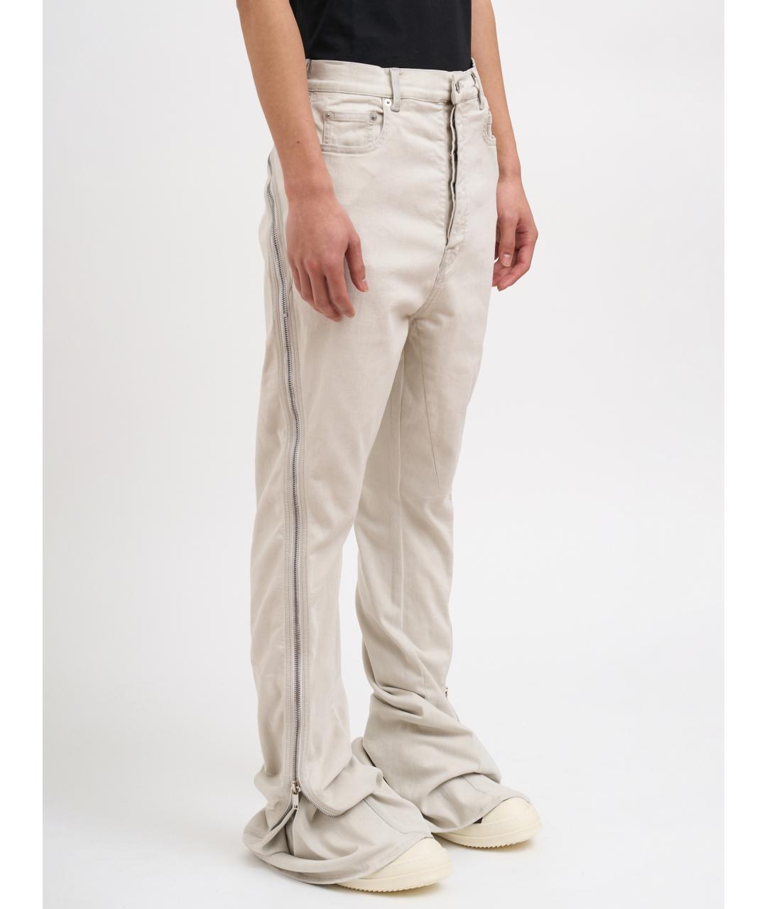 RICK OWENS DRKSHDW Бежевые хлопковые повседневные брюки, фото 3