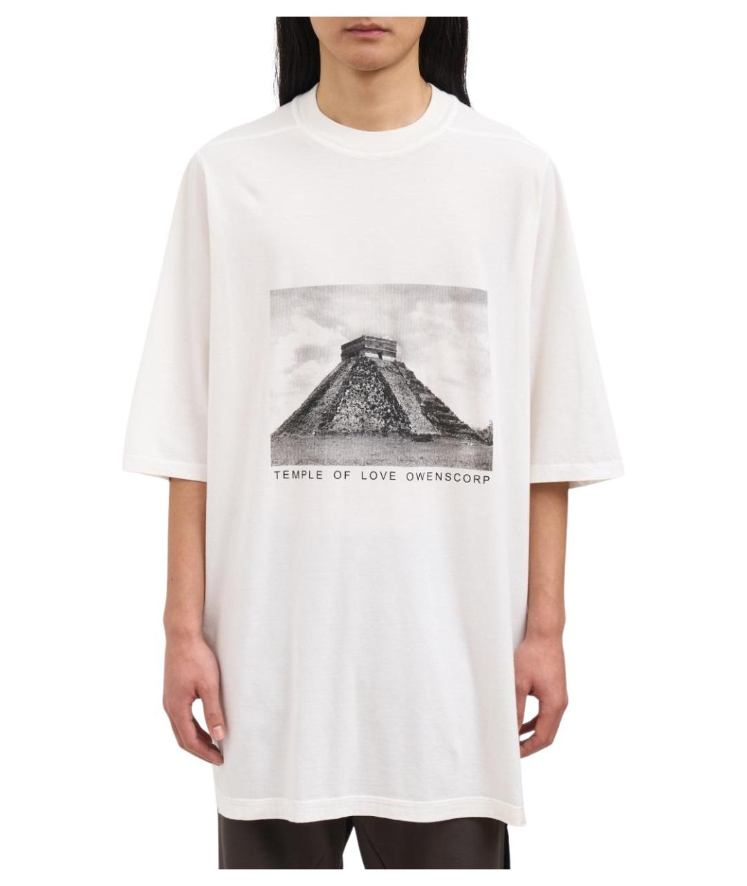 RICK OWENS DRKSHDW Белая хлопковая футболка, фото 1