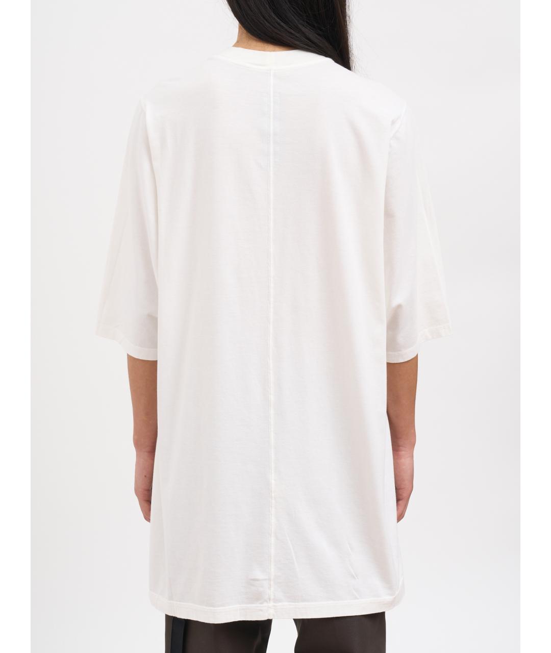 RICK OWENS DRKSHDW Белая хлопковая футболка, фото 4